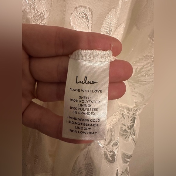 Lulu’s Make It Mesmerizing White Jacquard Tiered Midi Dress size XL - Picture 5 of 7